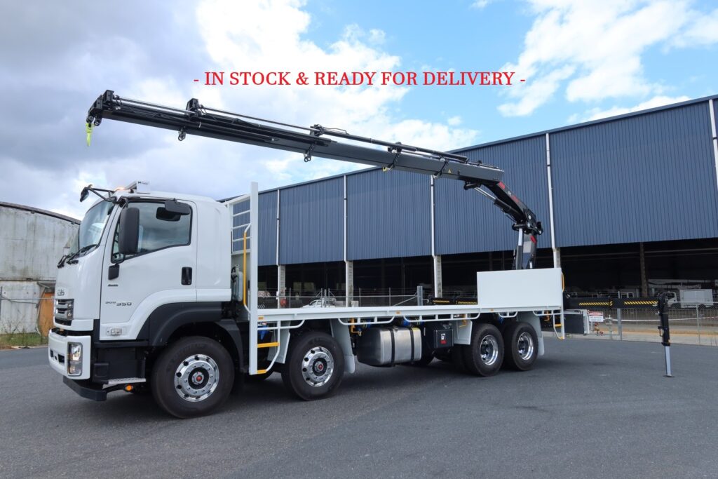 2025 Isuzu FYJ 300-350 AUTO LWB (8x4) - REAR MOUNTED - HIAB X-HIDUO 258EP5 R/C CRANE - 5 x CRANE EXTENSIONS